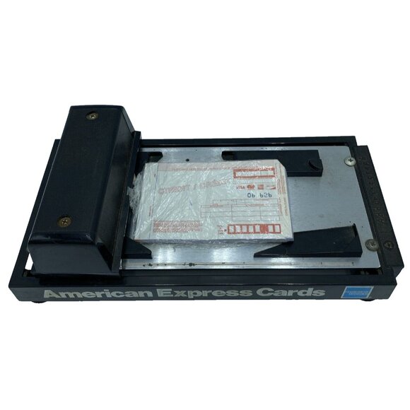 Vintage American Express Credit Card Portable Manual Imprint Machine Slider - Picture 11 of 11